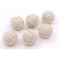 Rii 6Pcs 2" Nautical Decorative Rope Ball, Cotton Rope, Nautical Bowl Filler, Rope Dcor, Vase & Tray Bowl Filler, Home Tabletop Dcor, Wedding And Party Display Props, Housewarming Gift