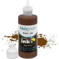 Maxmark Premium Refill Ink For Self Inking Stamps And Stamp Pads, Brown Color - 2 Oz.