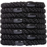 L. Erickson Grab & Go Pony - Black Metallic - 8 Pack Ponytail Holder Hair Ties