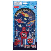 Schylling Space Race Pinball Game - Portable Retro Pinball Toy - Sturdy Construction With Lever, Metal Balls, And Classic Space Design - Ages 3 And Up