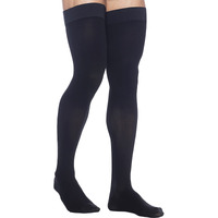 Sigvaris Mens Dynaven Closed Toe Thigh-Highs W/Grip-Top 20-30Mmhg - Medium Long - Black