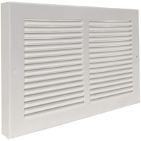 White Baseboard Return Grill With 7/8" Turn Back (10" X 6" Duct Opening/ 11.25" X 7.25" Overall) (10" X 6")