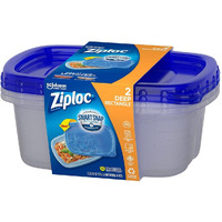 Ziploc Large Rectangle 9 Cup Containers With Lids, 2 Count