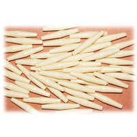 1 1/2" (One And One Half Inch) Hair Pipe Choker Beads White Hairpipe Simulated Bone Plasticpk/50