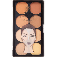 Ruby Kisses Flawless Finish With 3D Contour Powder Makeup Palette - Multiple Contouring Options, Easy Blending, Long-Lasting Formula, Sculpt &Highlighting, Professional Finish (Light Medium)