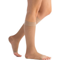 Evonation Womens Knee High 20-30 Mmhg Graduated Compression Open Toe Sheer Socks - Firm Pressure Compression Garment
