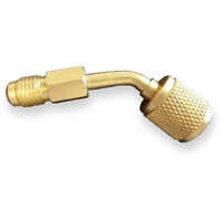 Ductless Mini Split System Charging Vacuum Port Adapter Swivel Type, 5/16 Female, 1/4 Male Sae