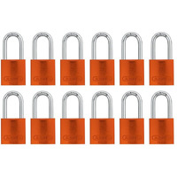 Abus Orange 72/40Hb40 Lockout Tagout Padlock W/ 1.5" Shackle, 12 Pack, Keyed Alike, 12 Padlocks With 24 Keys