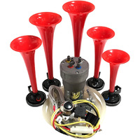 Oemlink International Ltd Dixie Air Horn Red - Dixieland Premium Full 12 Note Version With Installation Wire Kit And Button