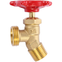 Litorange Solid Brass Backyard 65 Degree Elbow Stop Valve Hose Bibb Solder Npt 1/2" Male Thread To Mht 3/4" Inch Male Threaded Garden Hose Connector Adapter Water Shut-Off Valve Faucet