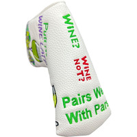 Giggle Golf Blade Putter Cover | Golf Bag Accessory | Great Golf Gift For Women & Men (Putt Now, Wine Later)