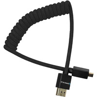 Kondor Blue 4K Micro Hdmi To Hdmi Thin Short Coiled Braided Cable For On-Camera Monitors, Capture Cards + More | 4K/60Hz | 18Gbps 3D Hdr Metadata | 12" ~ 24" Inch | Black