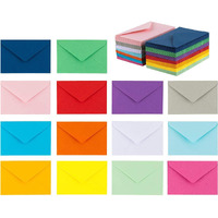 Purple Q Crafts 140 Mini Envelopes 14 Assorted Colors,Gummed Closure, Gift Card, Business Card Envelopes 4"X 2.7"