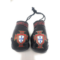 Red Hat Ent Hanging Car Mirror Mini Boxing Gloves (Portugal Black)