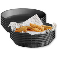 Tablecraft Products 15759Bk 9" Round Diner Platter W Base, Plypropylene, Black, Medium (Pack Of 12)