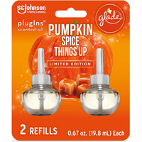 Glade Plugins Refills Air Freshener, Scented And Essential Oils For Home And Bathroom, Pumpkin Spice Things Up, 1.34 Fl Oz, 2 Count