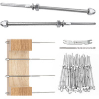 Muzata 30Pack 1/8" Cable Railing Kit Hand Swage Threaded Stud Tensioner 4X4 2X2 Wood Metal Post T316 Deck Stair Cable Railing Hardware Cr39 Ca6