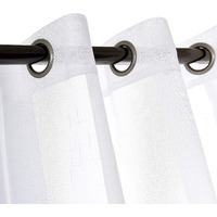 Rndrsse Sheer Curtains Faux Linen Semi Voile Light Filtering Drapes Pair For Bedroom Living Room, Set Of 2 Grommet Top Window Curtain Panels (Each 54 X 84 Inch, White)