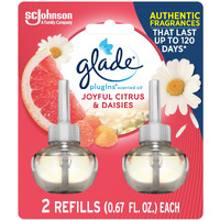 Glade Plugins Refills Air Freshener, Scented And Essential Oils For Home And Bathroom, Joyful Citrus & Daisies, 1.34 Fl Oz, 2 Count