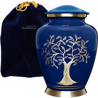 Trupoint Memorials Cremation Urns For Human Ashes - Decorative Urns, Urns For Human Ashes Female & Male, Urns For Ashes Adult Female, Funeral Urns - Blue, Large