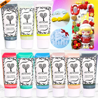 Simulation Fake Whipped Cream Glue, 9 Pcs Diy Phone Case Kit, Decoden Cream Clay Glue Silicone Cream Adhesive Set With 14 Plastic Decorating Mouth For Handmade Craft(Dark Color Set)(7 Solid+2 Glitter)