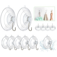 Hangerspace Suction Cup Hooks, 12 Packs Combo Set Clear Pvc Suction Cups With Metal Hooks Removable Suction Cups For Kitchen Bathroom Shower Wall Window Glass Door (2 Large, 6 Medium, 4 Small),Variety