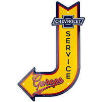 Hangtime Chevrolet Service Garage Sign, Vintage Chevy Metal Automotive Wall Art Decor, 11.5 In. X 17.5 In., Man Cave Stuff For Men