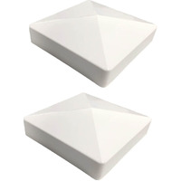 2 Packs 4Inch Vinyl Pyramid Style Fence Post Cap/Vinyl Post Caps For 4" X 4" Vinyl Fence Post - White Pvc/Vinyl Fence Post Cap 2Pcs (4Inch)