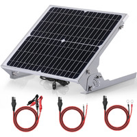 Suner Power 24V Waterproof Solar Battery Trickle Charger & Maintainer - 20 Watts Solar Panel Built-In Intelligent Mppt Solar Charge Controller + Adjustable Mount Bracket + Sae Connection Cable Kits