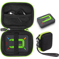 Casesack Case For Zoleo Satellite Communicator, Black With Green Zip To Match Zoleo, Mesh Accessory Pocket (Black With Green Zip)