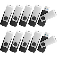 Topesel 10 Pack 32Gb Usb 3.0 Flash Drives Memory Stick Usb3.0 Thumb Drives 32Gb 10Pcs, Black