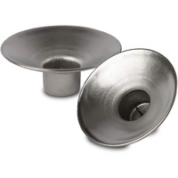 Hyoola Candle Drip Protectors Reusable Metal Candlestick Liners - Safety Pin Holds Candles In Place - Silver - 2 Pack