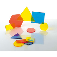 Edxeducation Transparent Attribute Blocks - Mini Jar Set Of 60 - Colorful, Plastic Shapes - Light Box Accessory - Sensory Play - Math Manipulative For Kids