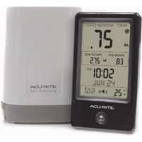 Acurite 02446M Wireless Rain Gauge With Indoor Digital Display, Black