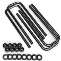 Leaf Spring Axle Black Extended U Bolts (10 Inch Length, 2.75 Inch Width) Compatible With Chevrolet Chevy Silverado Gmc Sierra: 01-07 1500 Hd, 01-10 2500 Hd, 07-10 3500 Hd - Leveling Kit