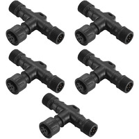 Fvtled Replacement 5Pin T-Connector Waterproof For Rgbw Color Led Deck Light Kit, Pack Of 5