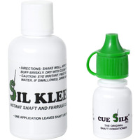Cue Silk Bundle Of 2 Items: Sil Kleen Pool Cue Shaft And Ferrule Cleaner 1 Oz Bottle & Cue Silk Pool Cue Shaft Conditioner  Oz Bottle
