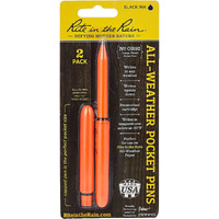 Rite In The Rain All-Weather Edc Pen, Orange Pokka 2-Pack, Black 0.9Mm Ink, Fine Point (No. Or92), 1 Count (Pack Of 2)