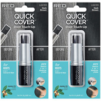 Red By Kiss Quick Cover Root Touch Up Stick Type 2Pcs Water-Resistant Temporary Gray Concealer Cover Up Brush For Hair And Beard (Dark Brown)