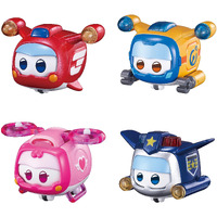 Super Wings Super Pets 4-Pack Collection Super Pets Jett, Donnie, Paul, Dizzy, Vehicle Action Figure, Superwings Transforming Plane To Robot, Gifts For Kids Aged 3 And Up, Light Effect