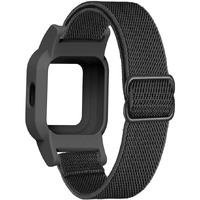 C2D Joy Stretchy Loop Nylon Strap Compatible With Garmin Vivofit Jr 3 Bands Watch Adjustable Elastic Sport Wristband - Black