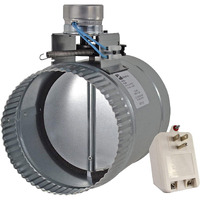 Suncourt Zonemaster Fully Adjustable Motorized Airflow Control Zone Damper Air Duct Fan (6 Inch), Usually Closed, 24 Volt Thermostat Compatibility, 24Vac/20Va Plug-In Transformer Included, Silver