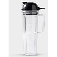 Nutribullet 24 Oz Travel Cup With To-Go Lid, Clear/Black,1 Count (Pack Of 1)