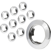 True Mods 10Pc 3/4 Inch Round Marker Light Chrome Bezel [Compatible Model: Sil1010 And Sil1013] [Snap-On Install] For Truck Trailer Marker Lights Turn Signals Brake Lights