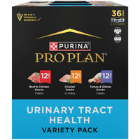 Purina Pro Plan Urinary Cat Food Wet Variety Pack Urinary Tract Health Chicken, Beef And Chicken, And Turkey And Giblets - (Pack Of 36) 3 Oz. Cans