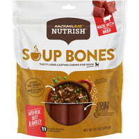 Rachael Ray Nutrish Soup Bones Dog Treats, Beef & Barley Flavor, 11 Bones