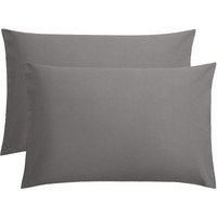 Flxxie 2 Pack Microfiber Queen Pillow Cases, 1800 Super Soft Pillowcases With Envelope Closure, Wrinkle, Fade And Stain Resistant Pillow Covers, 20X30, Dark Grey