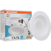 Sylvania 4" Led Rt4 Recessed Downlight Kit, 50W Replacement, Efficient 9W, E26 Medium Base, White, 1 Count (Pack Of 1)