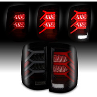 Akkon - Fits 2009-2018 Dodge Ram 1500 2500 3500 Truck 3D Led Black Smoked Tail Lights Pair Driver Left + Passenger Right