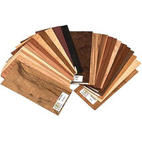 Sauers Exotic Species Wood Identification Kit & Wood Veneer Sample Pack - 4" X 9" - 25 Pieces